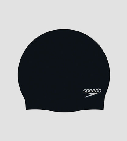 Unisex Moulded Silicone Swim Cap For Men and Women - Black