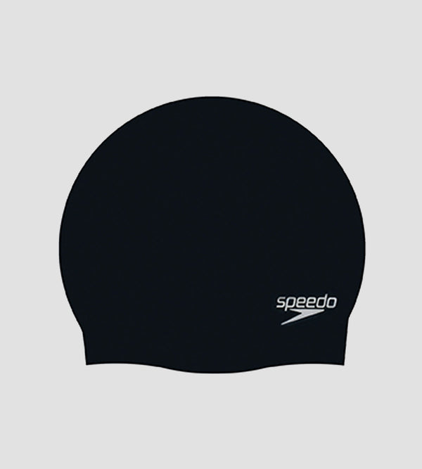 Unisex Moulded Silicone Swim Cap For Men and Women - Black
