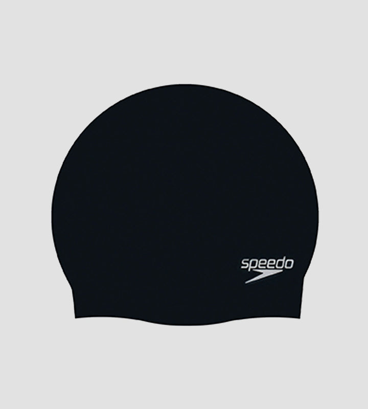 Unisex Moulded Silicone Swim Cap For Men and Women - Black