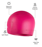Unisex Moulded Silicone Swim Cap For Men and Women - Purple