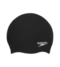 Unisex Kids Moulded Silicone Chlorine Resistant Swim Cap For Boys and Girls - Black