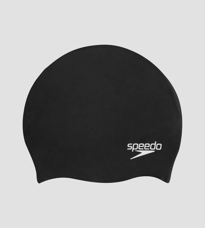 Unisex Kids Moulded Silicone Chlorine Resistant Swim Cap For Boys and Girls - Black