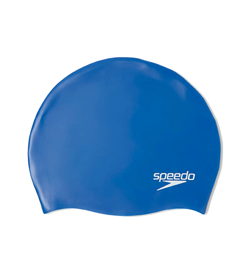 Unisex Kids Moulded Silicone Chlorine Resistant Swim Cap For Boys and Girls - Blue