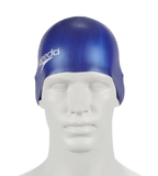 Unisex Kids Moulded Silicone Chlorine Resistant Swim Cap For Boys and Girls - Blue