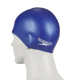 Unisex Kids Moulded Silicone Chlorine Resistant Swim Cap For Boys and Girls - Blue