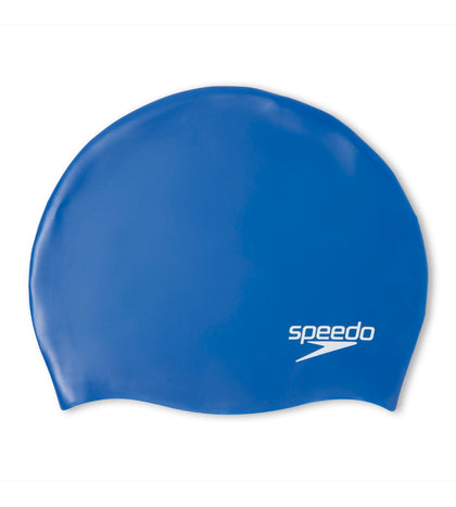 Unisex Junior Moulded Silicone Swim Caps - Blue_1