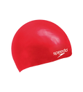 Unisex Kids Moulded Silicone Chlorine Resistant Swim Cap For Boys and Girls - Red