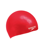 Unisex Kids Moulded Silicone Chlorine Resistant Swim Cap For Boys and Girls - Red