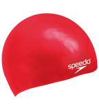 Unisex Kids Moulded Silicone Chlorine Resistant Swim Cap For Boys and Girls - Red