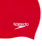 Unisex Kids Moulded Silicone Chlorine Resistant Swim Cap For Boys and Girls - Red