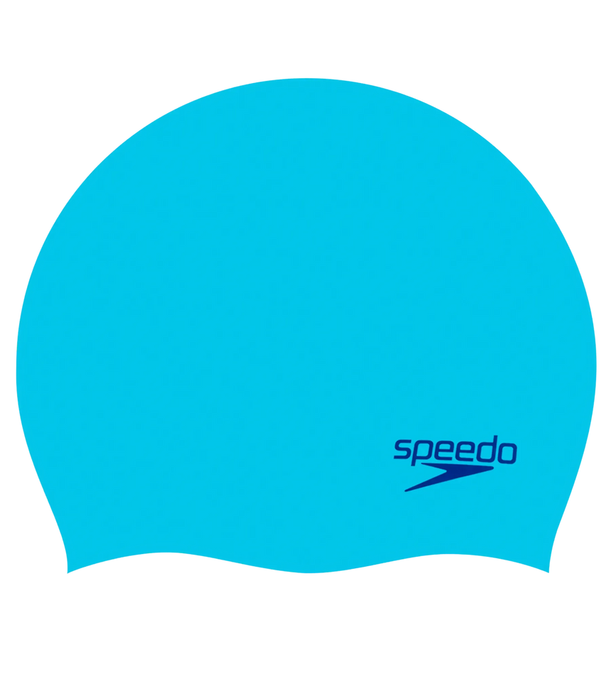 Unisex Kids Moulded Silicon Chlorine Resistant Swim Cap For Boys and Girls - Blue