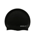 Unisex Flat Silicone Swim Cap For Men and Women - Black