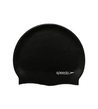Unisex Flat Silicone Swim Cap For Men and Women - Black