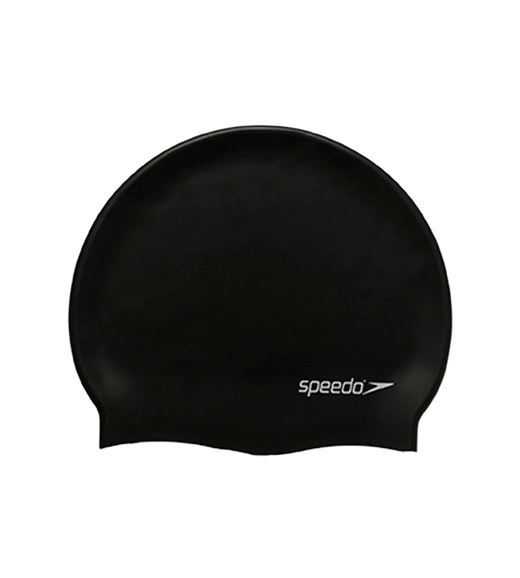 Unisex Flat Silicone Swim Cap For Men and Women - Black