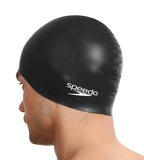 Unisex Flat Silicone Swim Cap For Men and Women - Black