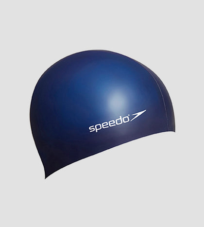 Unisex Flat Silicone Swim Cap For Men and Women - Navy