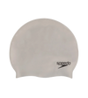 Unisex Flat Silicone Swim Cap For Men and Women - Silver