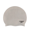 Unisex Flat Silicone Swim Cap For Men and Women - Silver