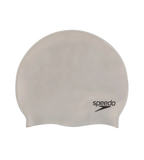 Unisex Flat Silicone Swim Cap For Men and Women - Silver