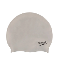 Unisex Flat Silicone Swim Cap For Men and Women - Silver