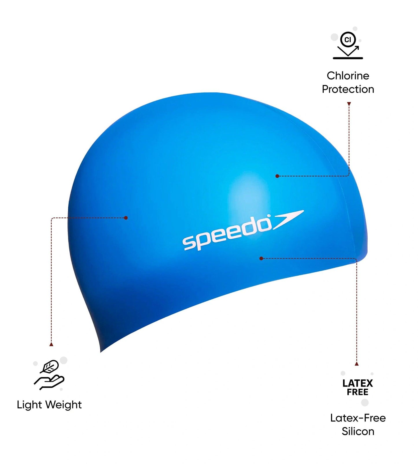 Unisex Kids Flat Silicone Swim Caps - Assorted Colours