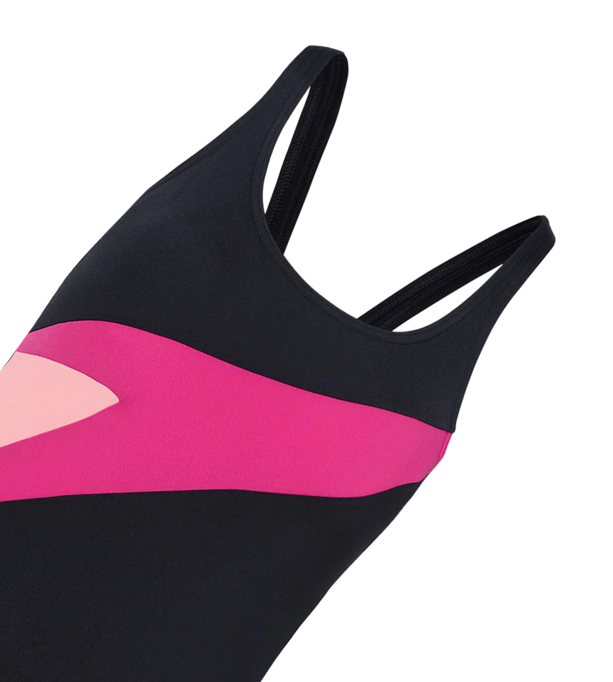 Women's Endurance+ Hyperboom Butterfly Back V-Cut One Piece Swimsuit - Black & Ruby