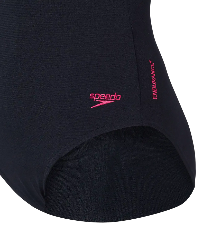 Women's Endurance+ Hyperboom Butterfly Back V-Cut One Piece Swimsuit - Black & Ruby