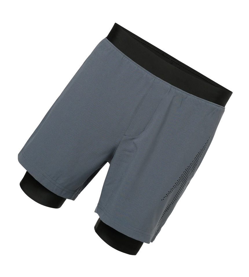 Men's 4 Way Comfort Stretch Volley Watershorts With Built In Jammer - Grey Lead & Anthracite