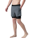 Men's 4 Way Comfort Stretch Volley Watershorts With Built In Jammer - Grey Lead & Anthracite