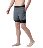 Men's 4 Way Comfort Stretch Volley Watershorts With Built In Jammer - Grey Lead & Anthracite