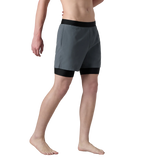 Men's 4 Way Comfort Stretch Volley Watershorts With Built In Jammer - Grey Lead & Anthracite