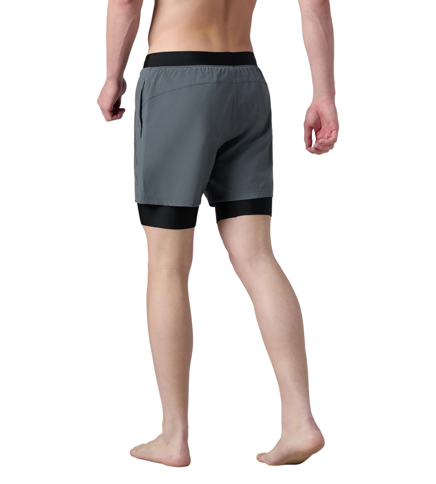 Men's 4 Way Comfort Stretch Volley Watershorts With Built In Jammer - Grey Lead & Anthracite