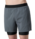 Men's 4 Way Comfort Stretch Volley Watershorts With Built In Jammer - Grey Lead & Anthracite