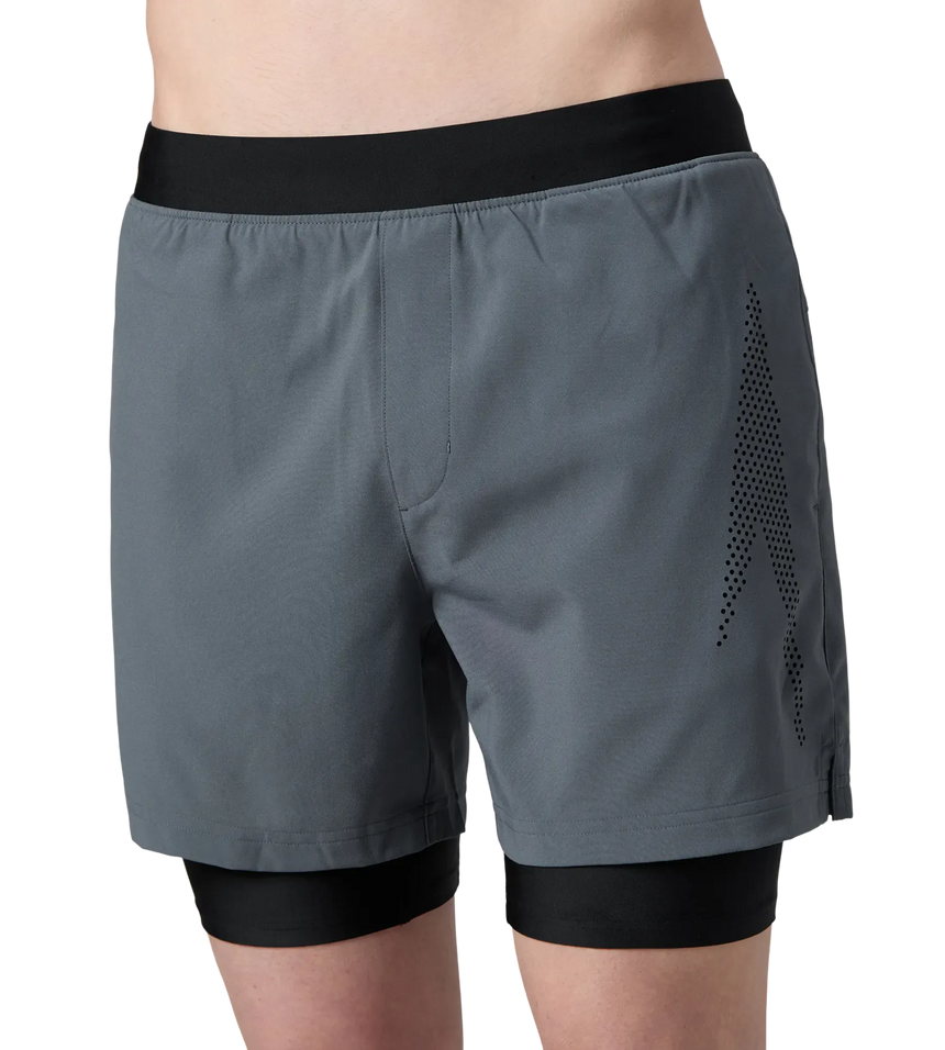 Men's 4 Way Comfort Stretch Volley Watershorts With Built In Jammer - Grey Lead & Anthracite