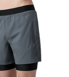 Men's 4 Way Comfort Stretch Volley Watershorts With Built In Jammer - Grey Lead & Anthracite
