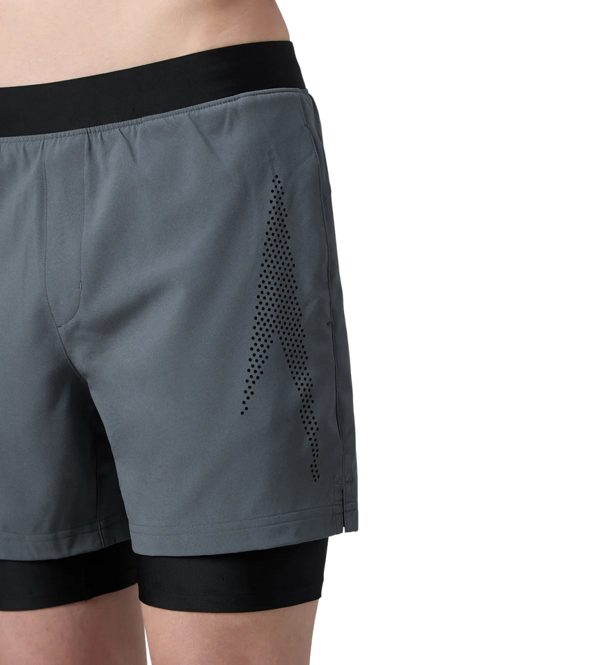 Men's 4 Way Comfort Stretch Volley Watershorts With Built In Jammer - Grey Lead & Anthracite