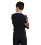 Boy's Endurance 10 Glitchamp Long Sleeve Suntop - True Navy & Lava Red