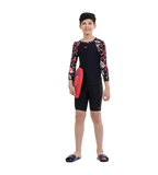 Boy's Endurance 10 Glitchamp Long Sleeve Suntop - True Navy & Lava Red