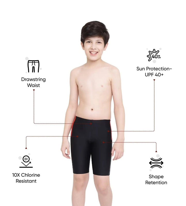 Boy's Endurance 10 Dive Jammer - Black & Fed Red