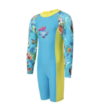 Girl's Endura Brite All In One Kneesuit - Picton Blue, Hyper Yellow & White