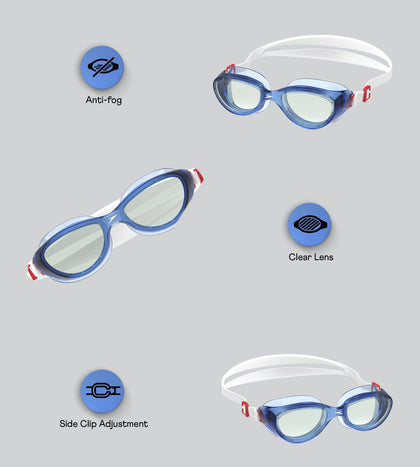 Unisex Adult Futura Hydrospex Anti Fog Coated Lens Swim Goggles For Men and Women - Sna Black & Grey