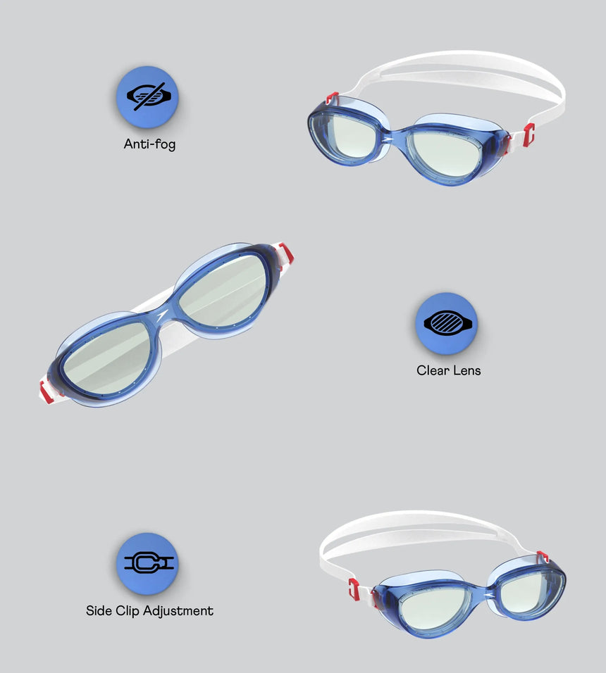 Unisex Adult Futura Hydrospex Anti Fog Coated Lens Swim Goggles For Men and Women - Sna Black & Grey
