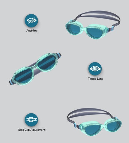 Unisex Adult Futura Hydrospex Anti Fog Coated Lens Swim Goggles For Men and Women - Sna Black & Black