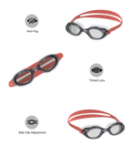Unisex Kids Futura Hydrospex Anti Fog Coated Lens Swim Goggles For Boys and Girls  (Age Range - 6-12 Years) - Black & Glacier Grey