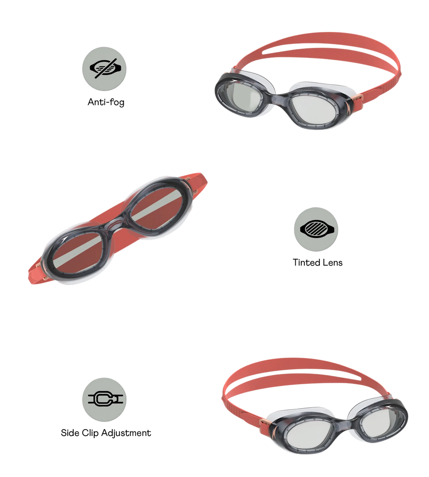 Unisex Kids Futura Hydrospex Anti Fog Coated Lens Swim Goggles For Boys and Girls  (Age Range - 6-12 Years) - Black & Glacier Grey
