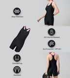 Women's Endurance10 Classsic Lycra Racerback Legsuit  - Black & Ruby