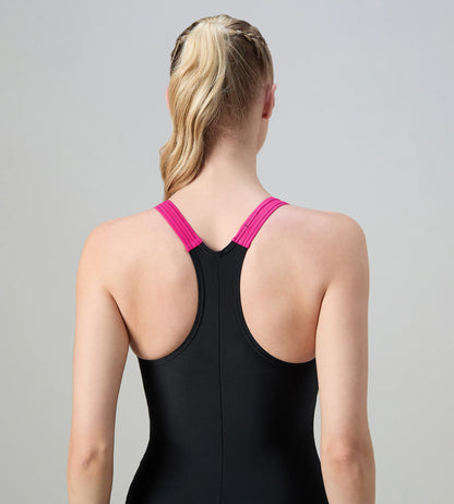 Women's Endurance10 Classsic Lycra Racerback Legsuit  - Black & Ruby