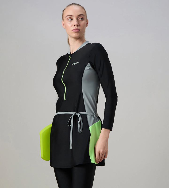 Women's Endurance10 Two Piece Closedback Full Body Suit - Black, Monument & Pale Clover