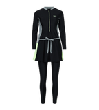 Women's Endurance10 Two Piece Closedback Full Body Suit - Black, Monument & Pale Clover