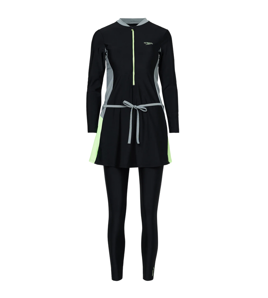 Women's Endurance10 Two Piece Closedback Full Body Suit - Black, Monument & Pale Clover